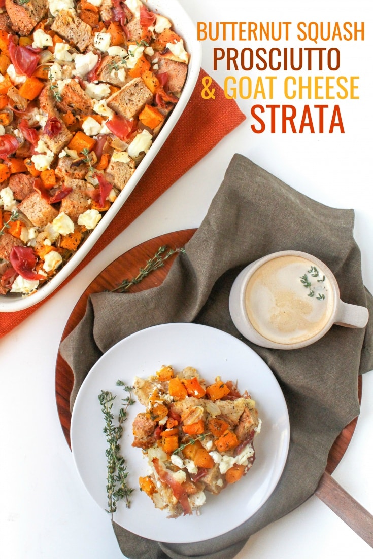 Butternut Squash, Prosciutto, and Goat Cheese Strata Recipe