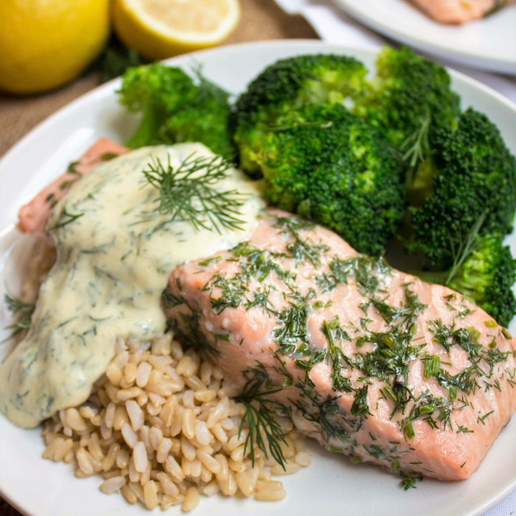 Baked Salmon with Lemon Mustard Dill Sauce Recipe