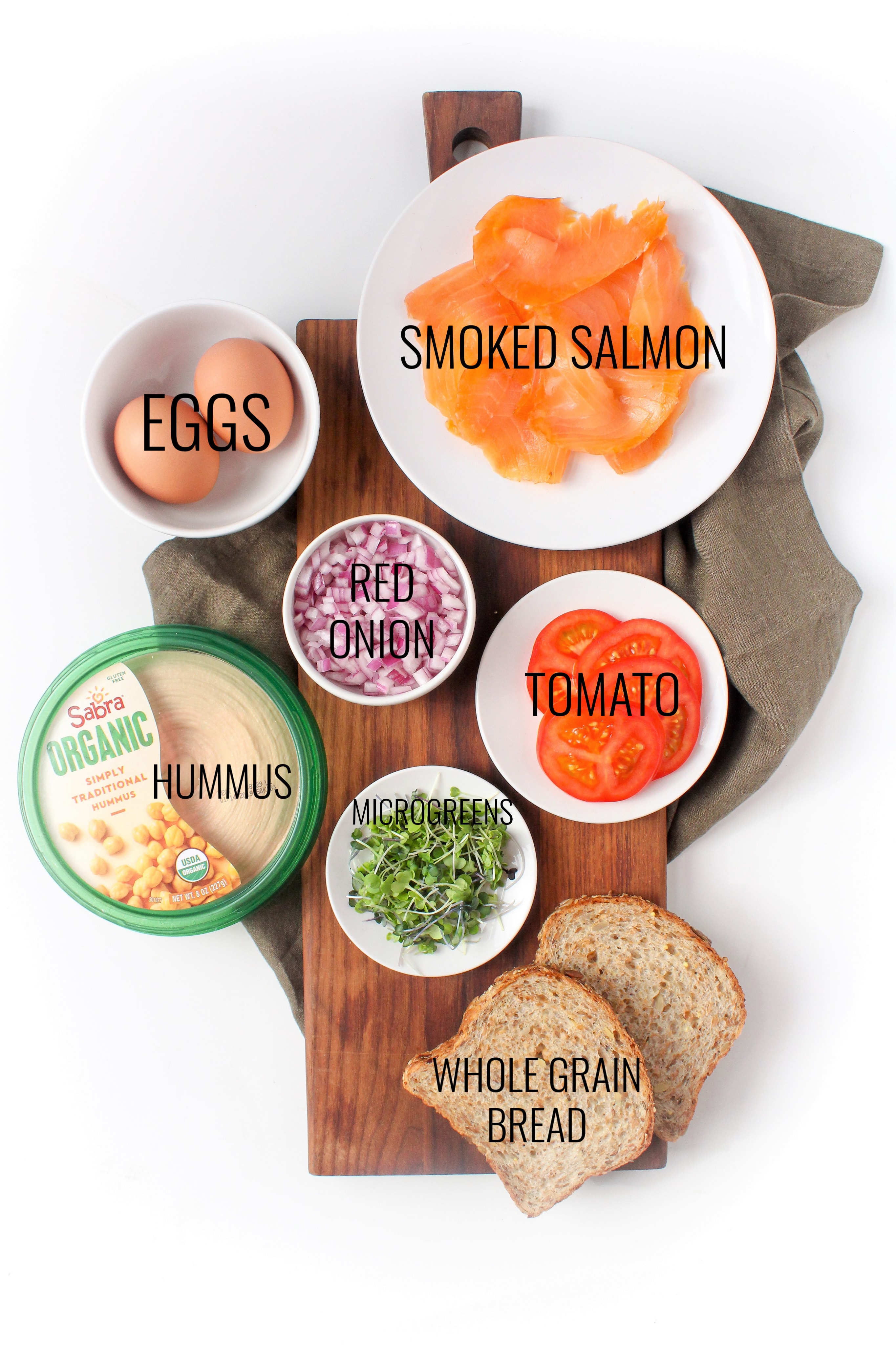 Easy Hummus Toast Recipe with Smoked Salmon and Soft Boiled Eggs