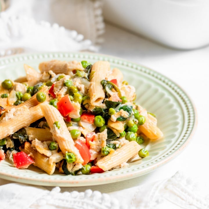 Healthier Tuna Noodle Casserole with Greek Yogurt & Veggies