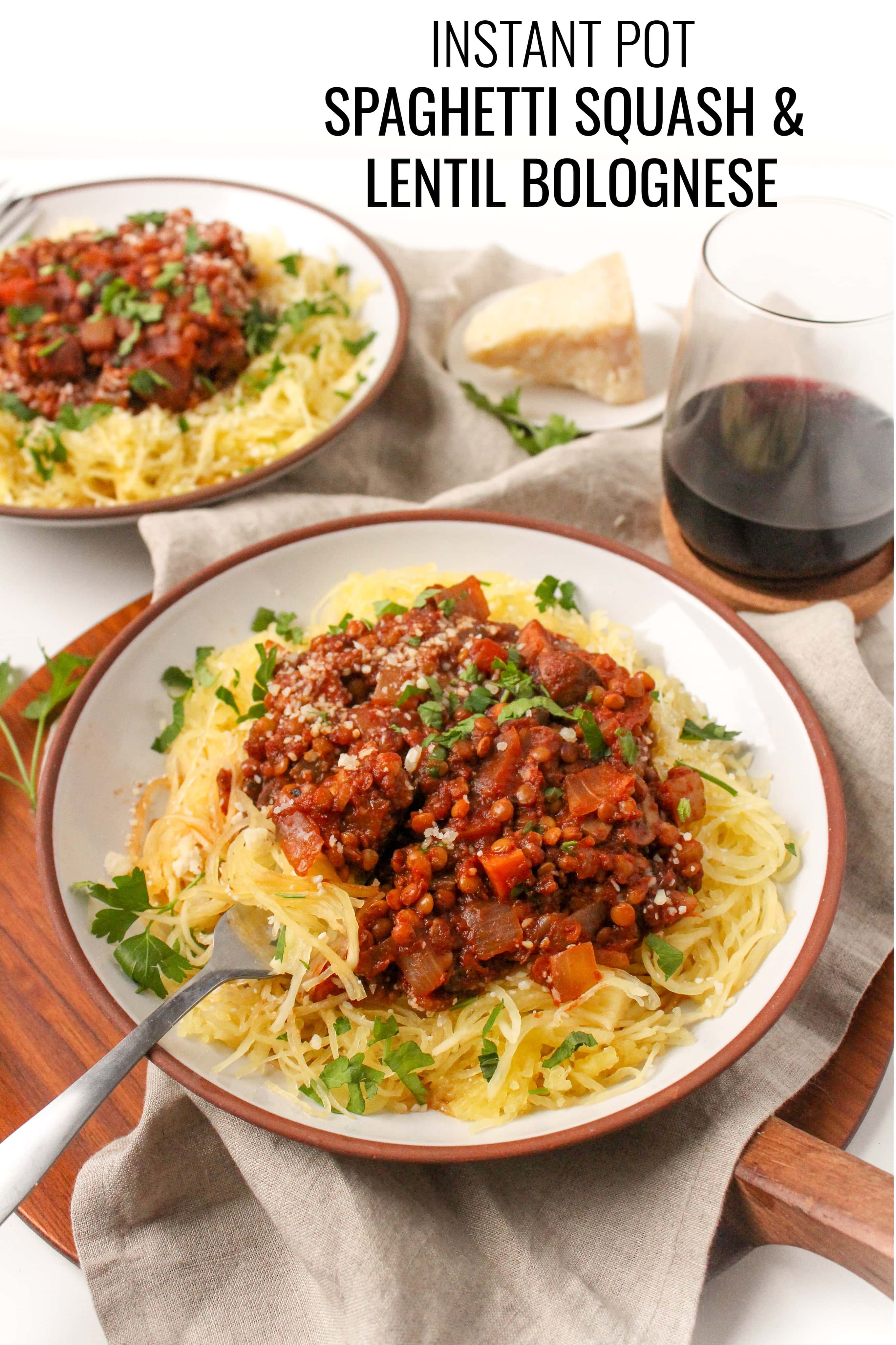 Instant Pot Spaghetti Squash & Lentil Bolognese food