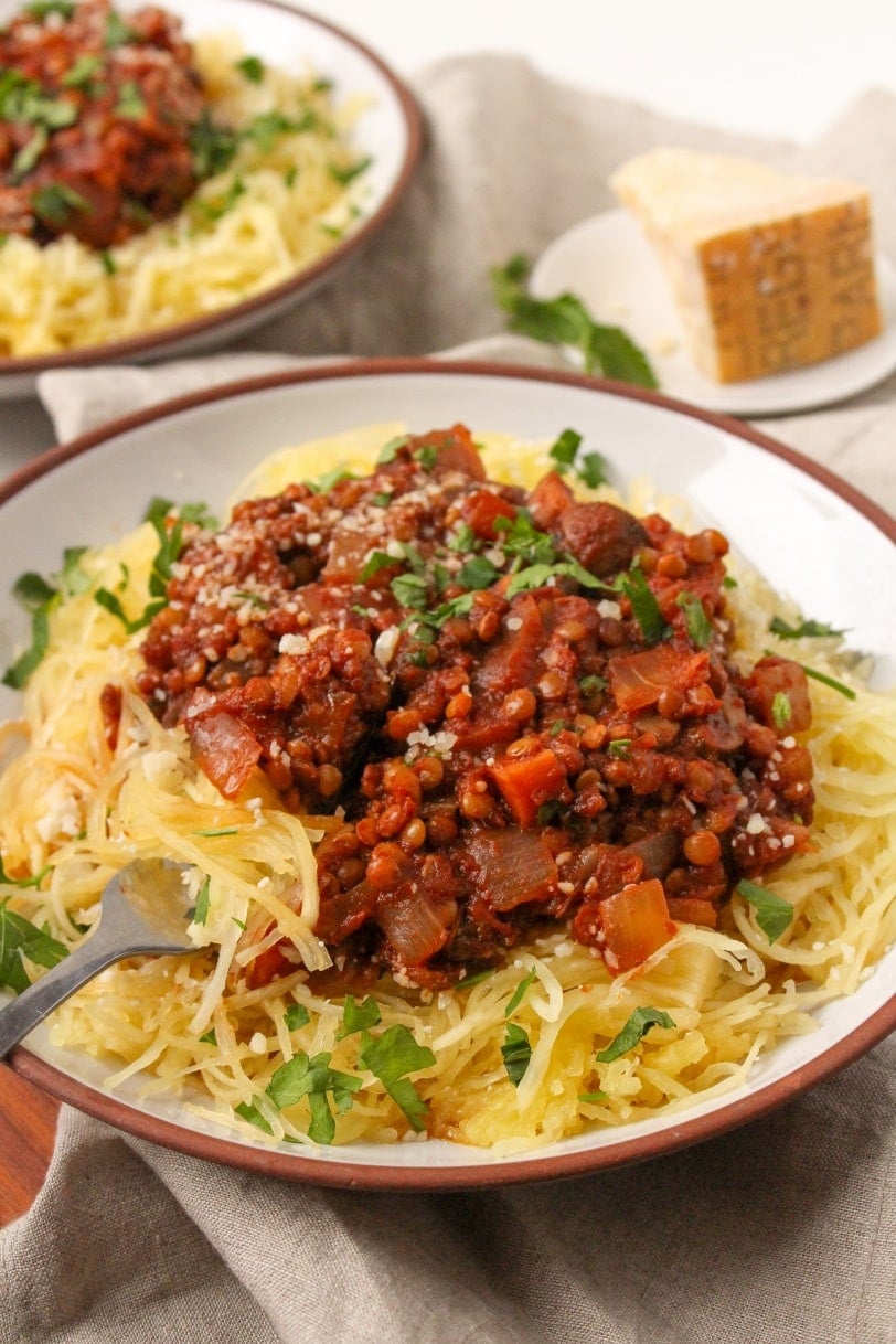 instant pot spaghetti squash lentil bolognese7