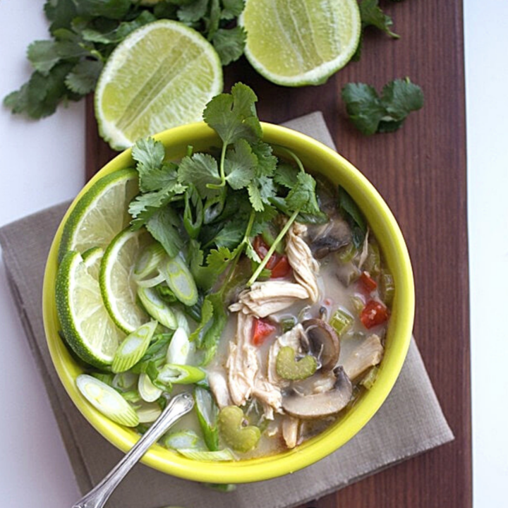 thai chicken soup with coconut milk