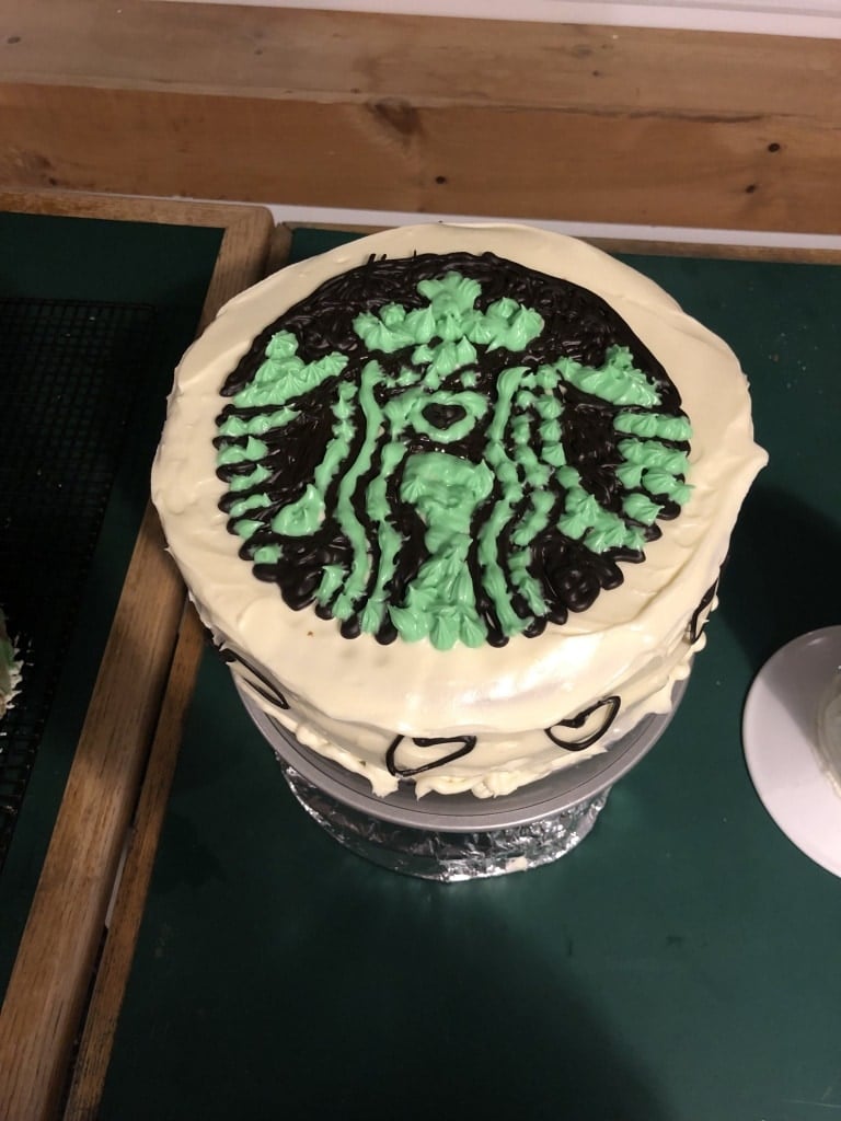 starbucks themed cake