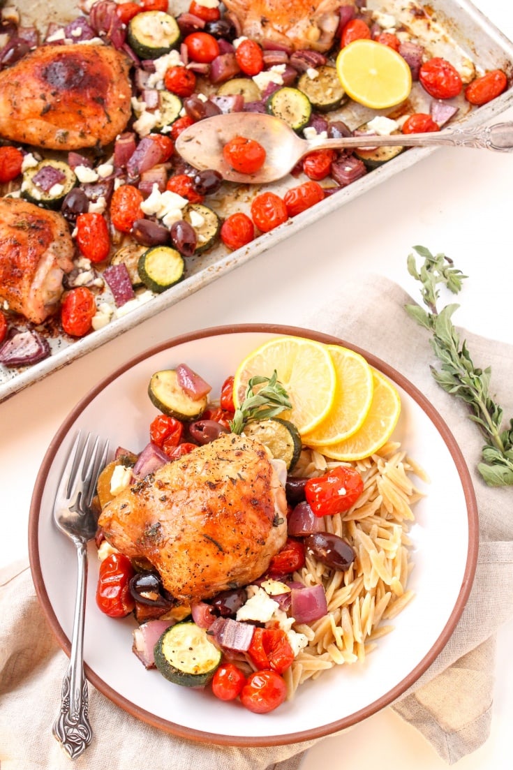 Sheet Pan Mediterranean Chicken with Veggies - Easy Healthy Recipe