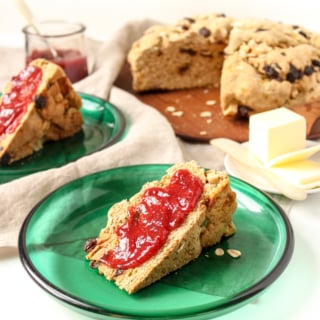 vegan soda bread with jam and butter