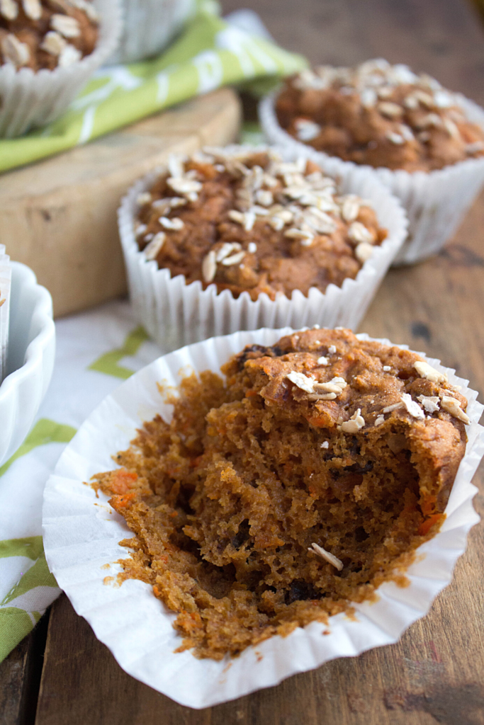 vegan muffins on a wooden platter