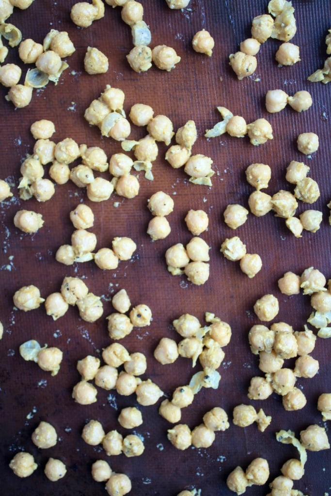 chickpeas on a sheet pan