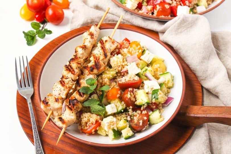 mediterranean bulgur salad with chicken recipe