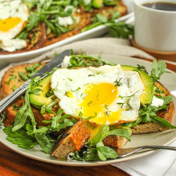 Savory French Toast with Herbs & Avocado Healthy Brunch Recipe
