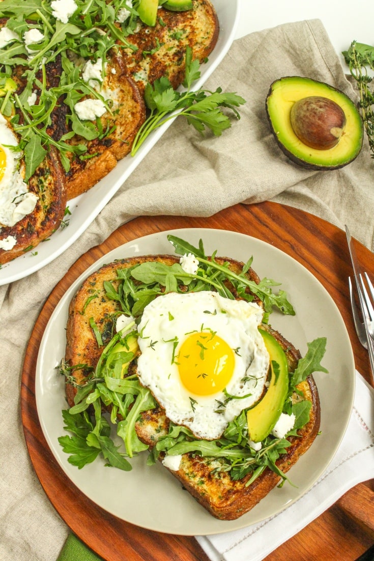 Savory French Toast with Herbs & Avocado Healthy Brunch Recipe