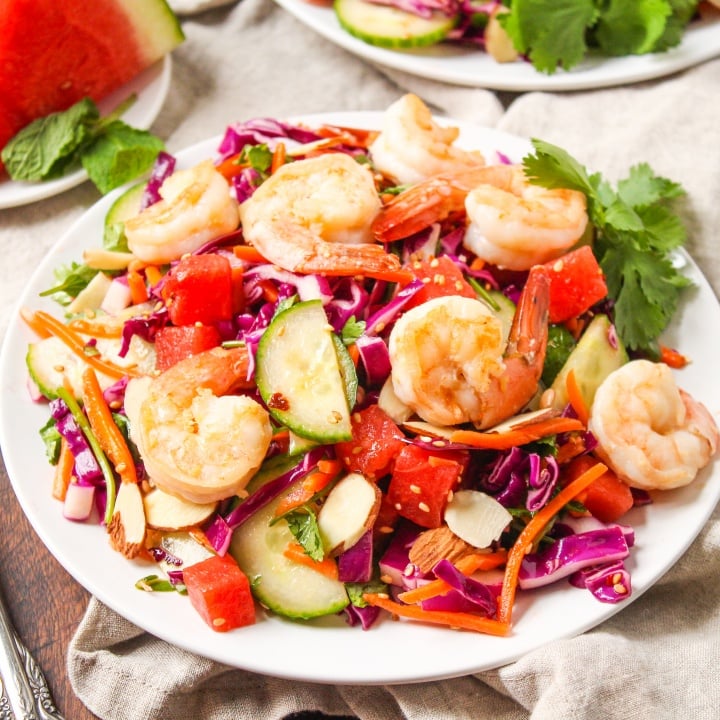 sesame shrimp watermelon salad