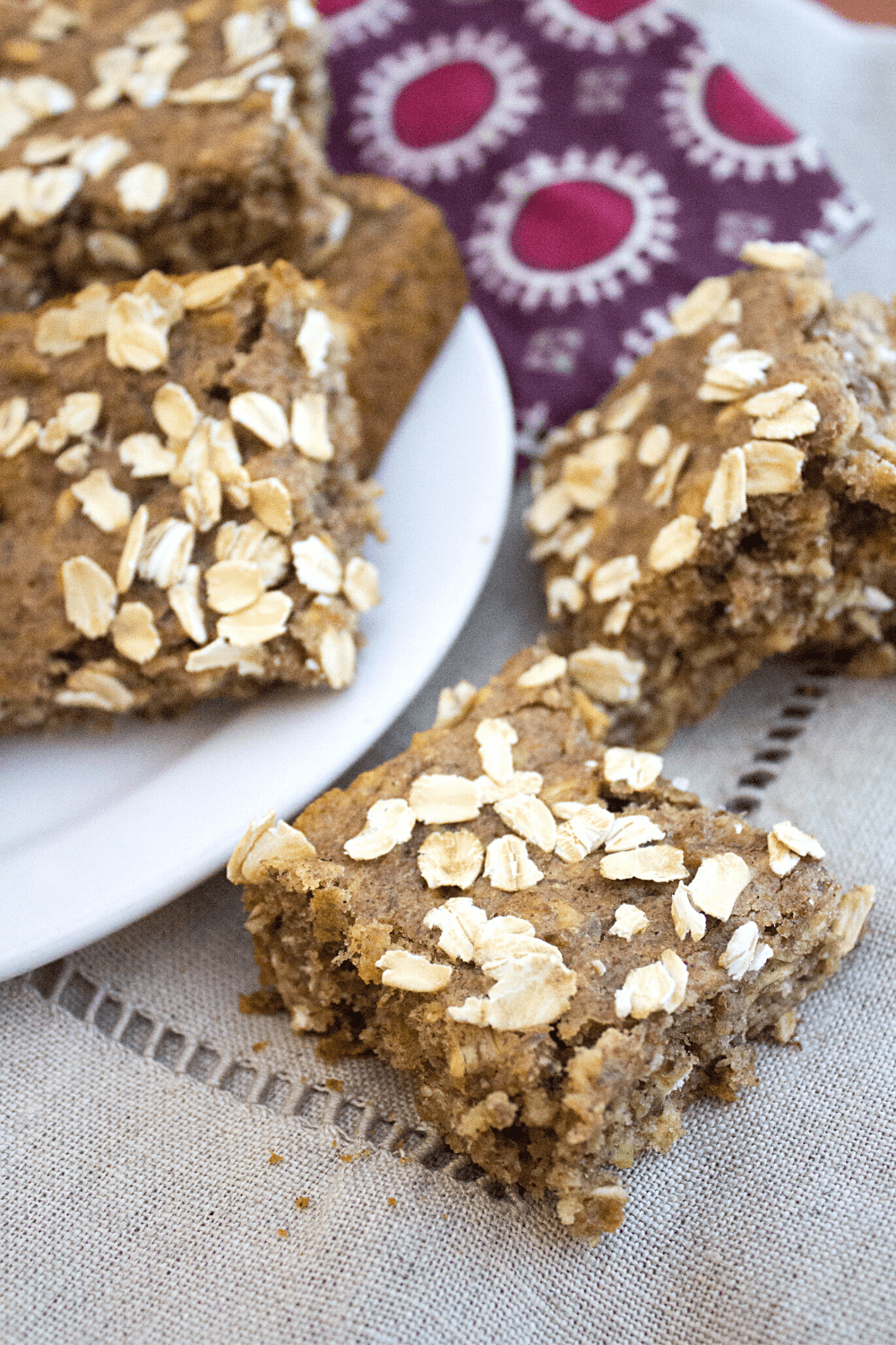 Banana Applesauce Bars with Almond Butter (Vegan) Healthy Breakfast