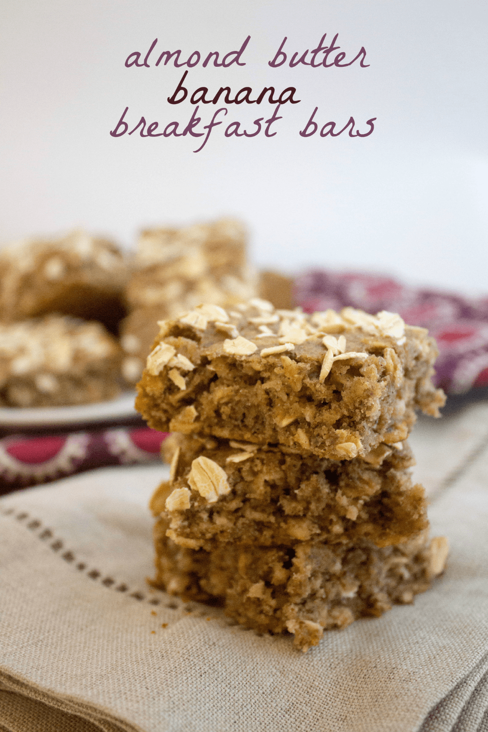 Banana Applesauce Bars with Almond Butter (Vegan) Healthy Breakfast