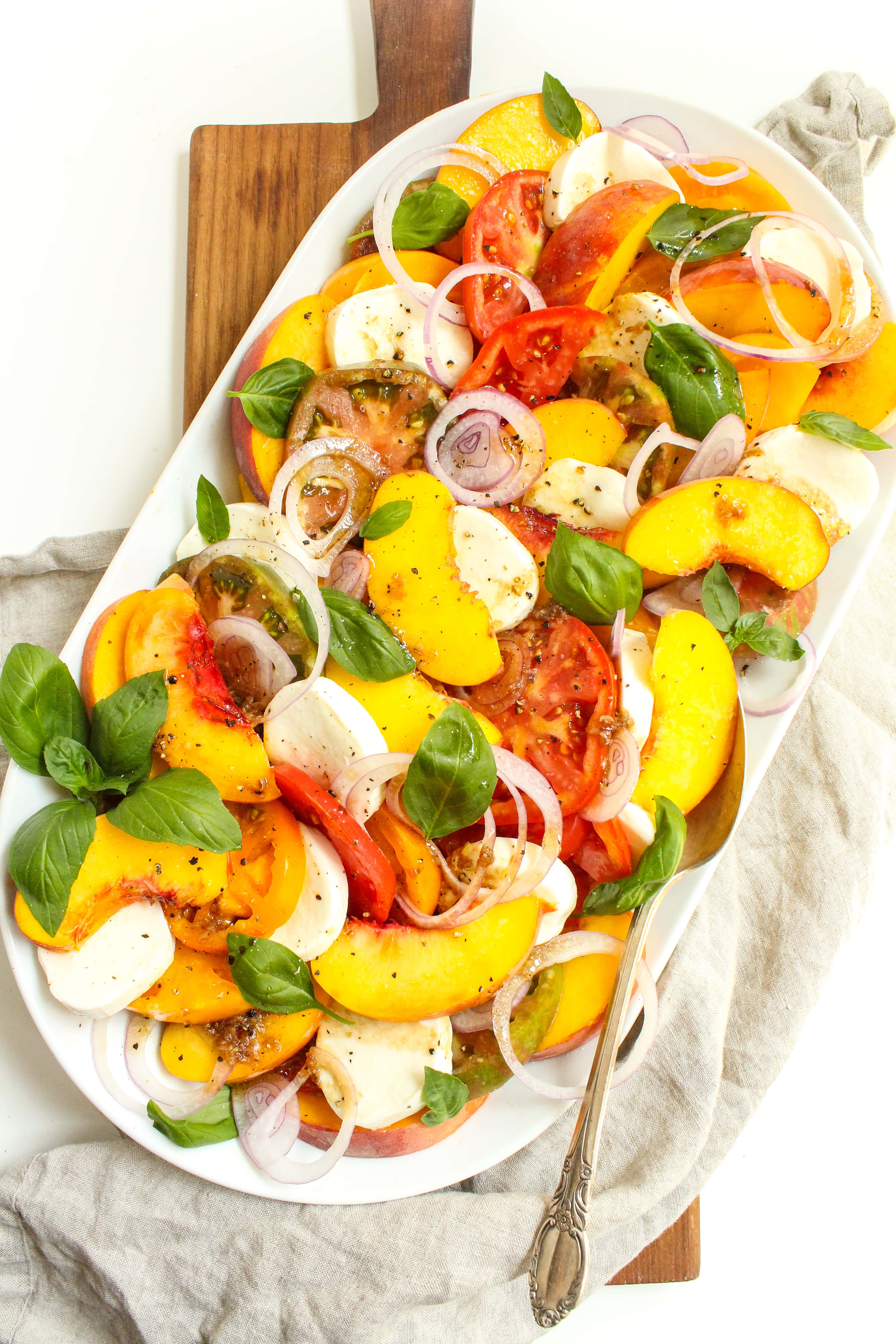 Heirloom Tomato and Peach Caprese Salad food Registered