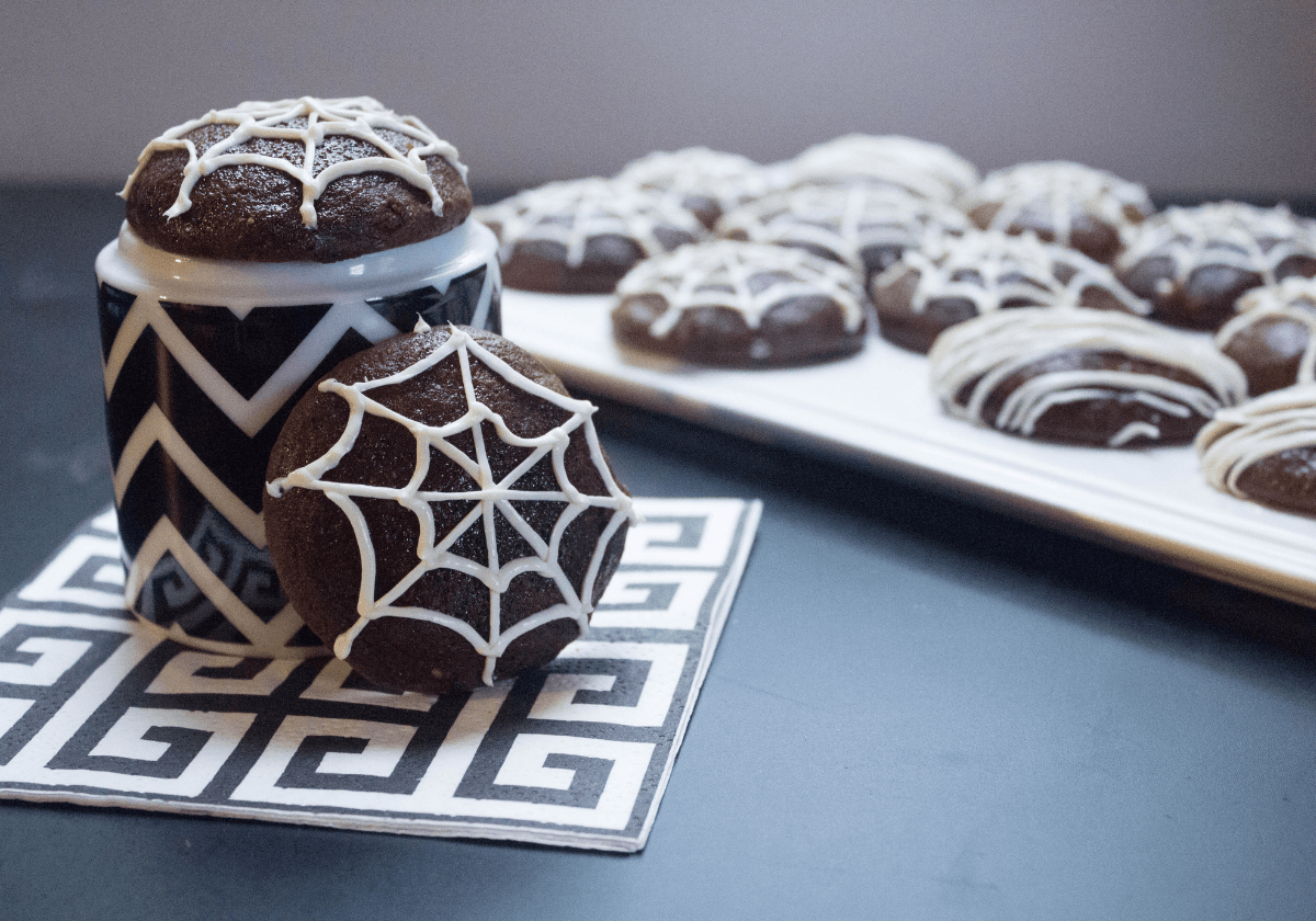 halloween spider web cookies