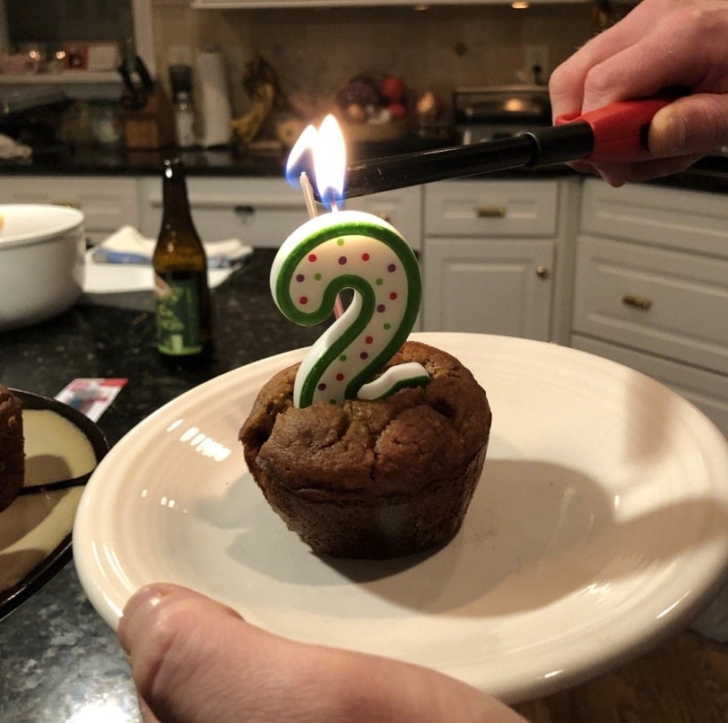 2 year old birthday muffin