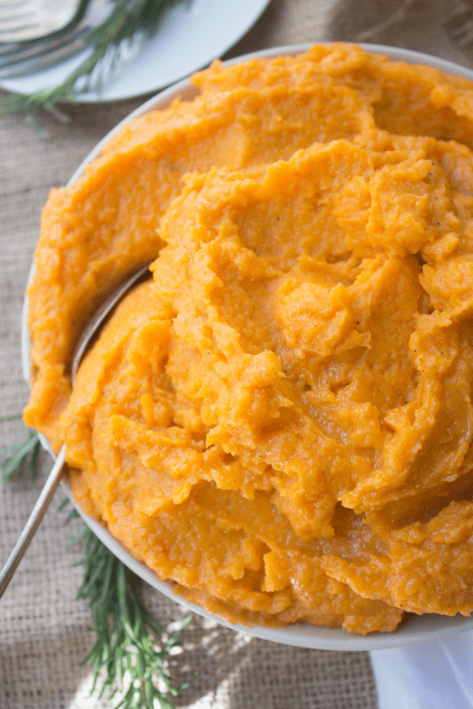 mashed sweet potatoes in a large bowl
