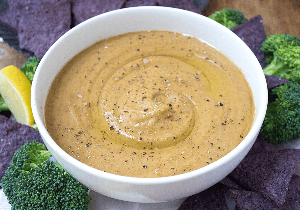 pumpkin bean dip in a bowl