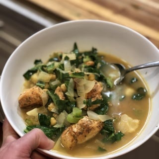 easy winter soup with chicken and lots of veggies