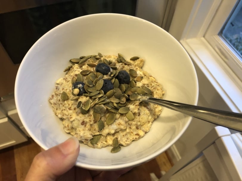 high protein oatmeal made on the stove