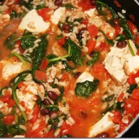 Saucy Tomato & Spinach Chicken in a pot