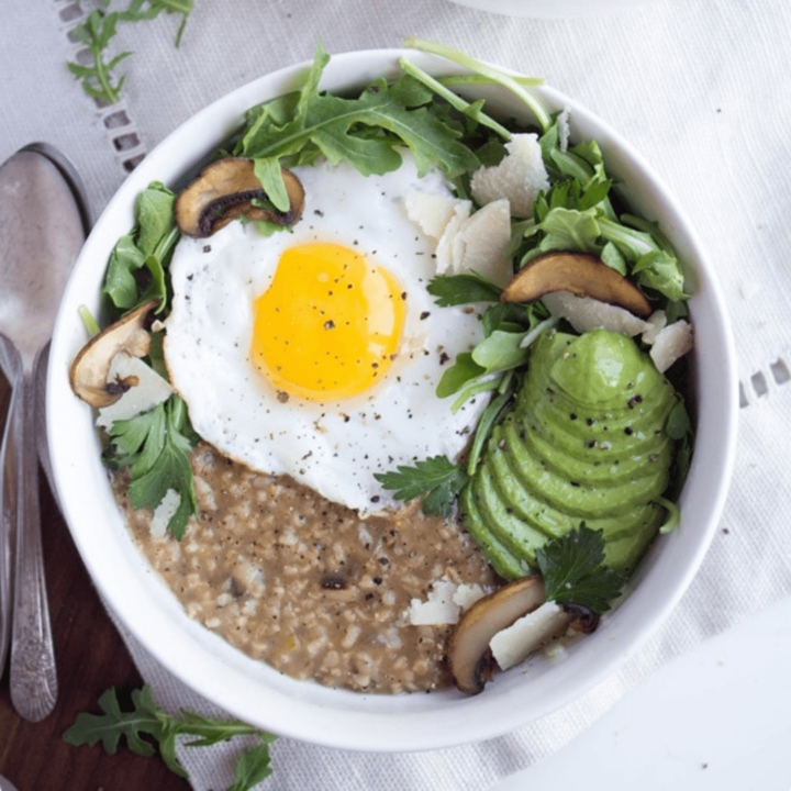 Savory Avocado Steel Cut Oatmeal with Egg (Stovetop Recipe)