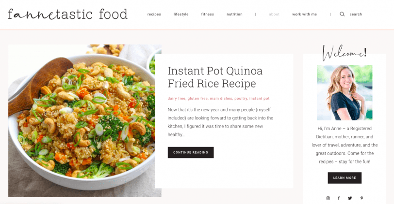 fANNEtastic food blog redesign 2020