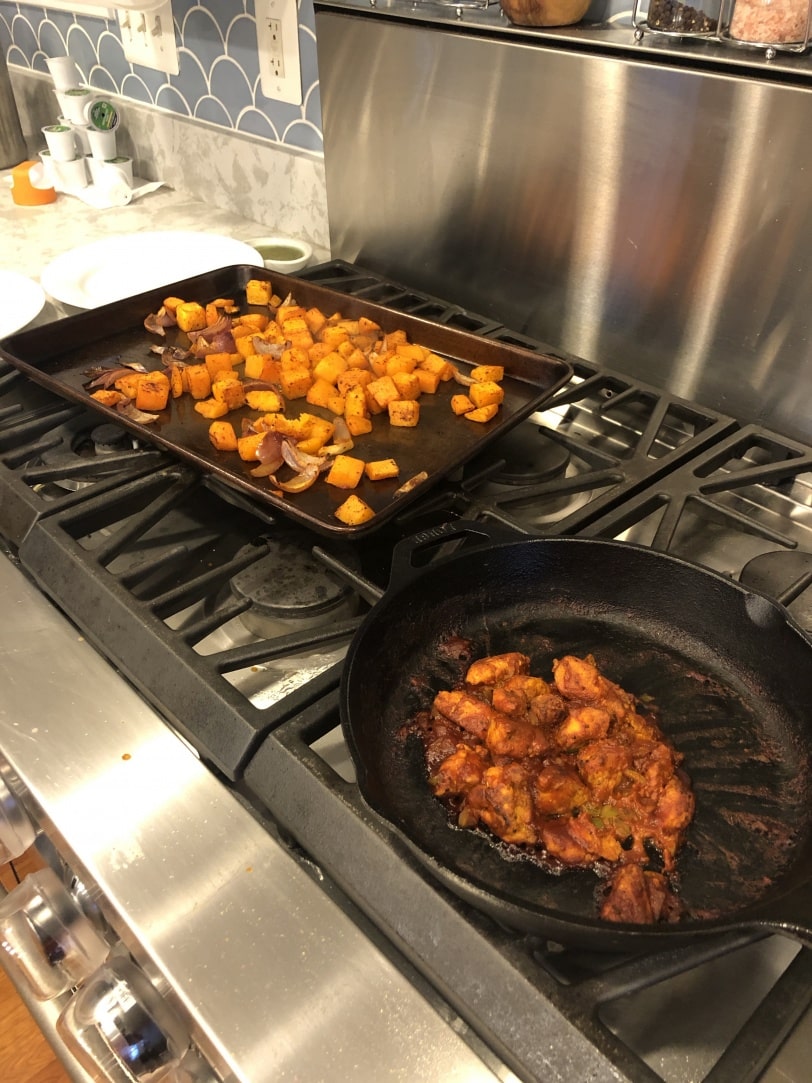 roasted squash and chicken 
