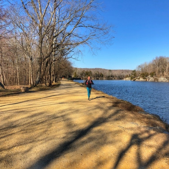 running on the c&o canal trail in potomac md