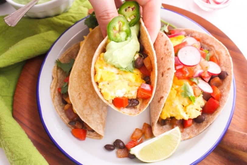 egg tacos on a plate