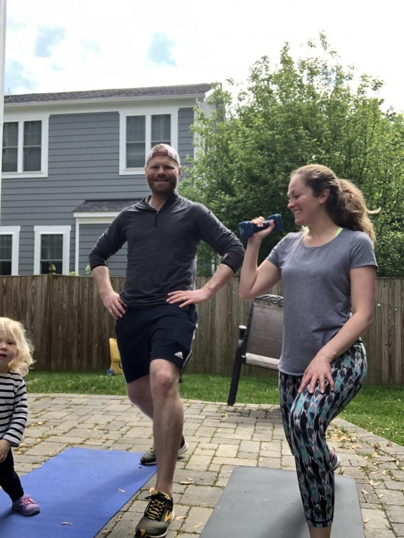working out with a toddler