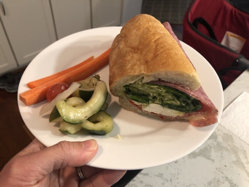 Italian deli sandwich with veggies