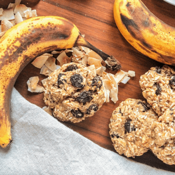 oatmeal coconut cookies with banana