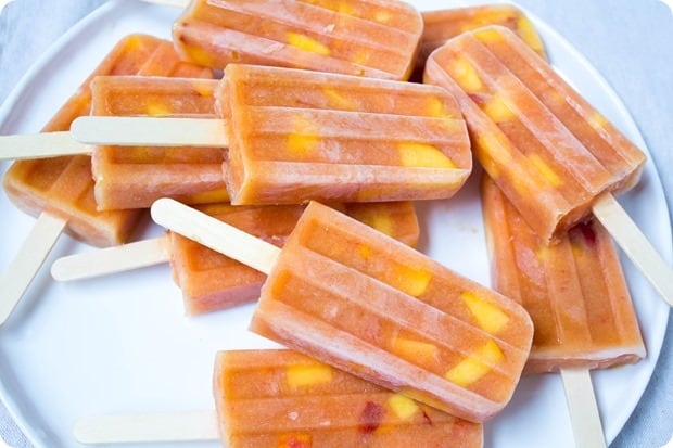 healthy nectarine popsicles