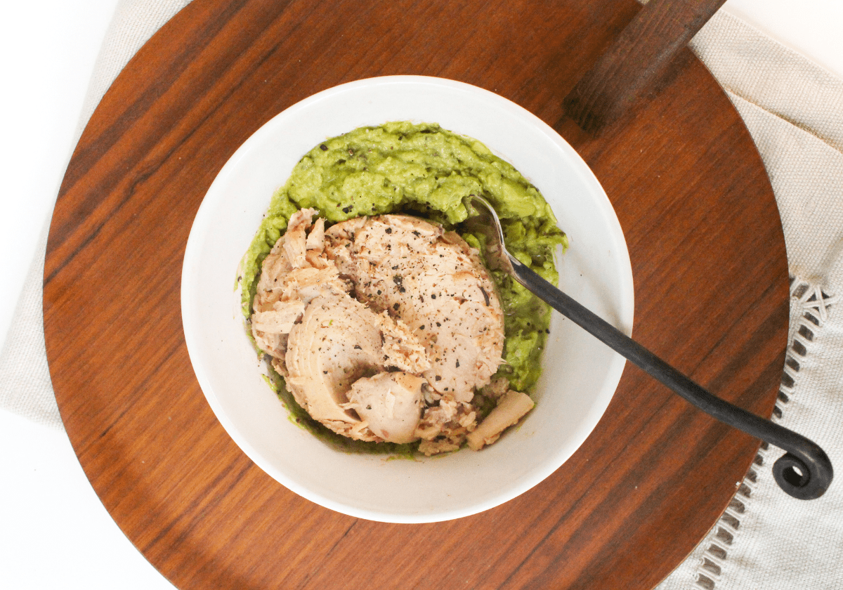 tuna and avocado in a bowl