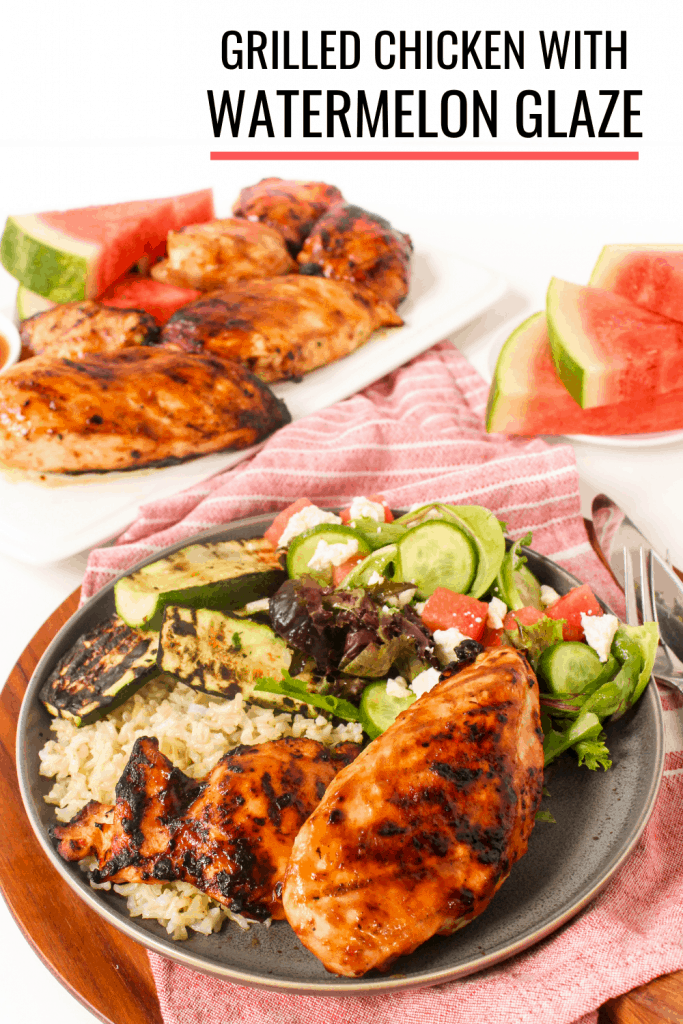 grilled watermelon chicken with balsamic glaze