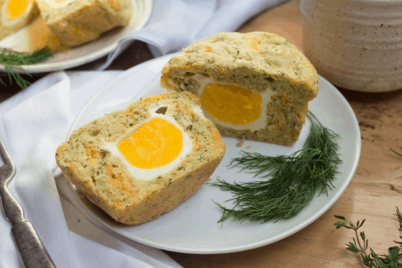 hard-boiled egg and cheddar muffins
