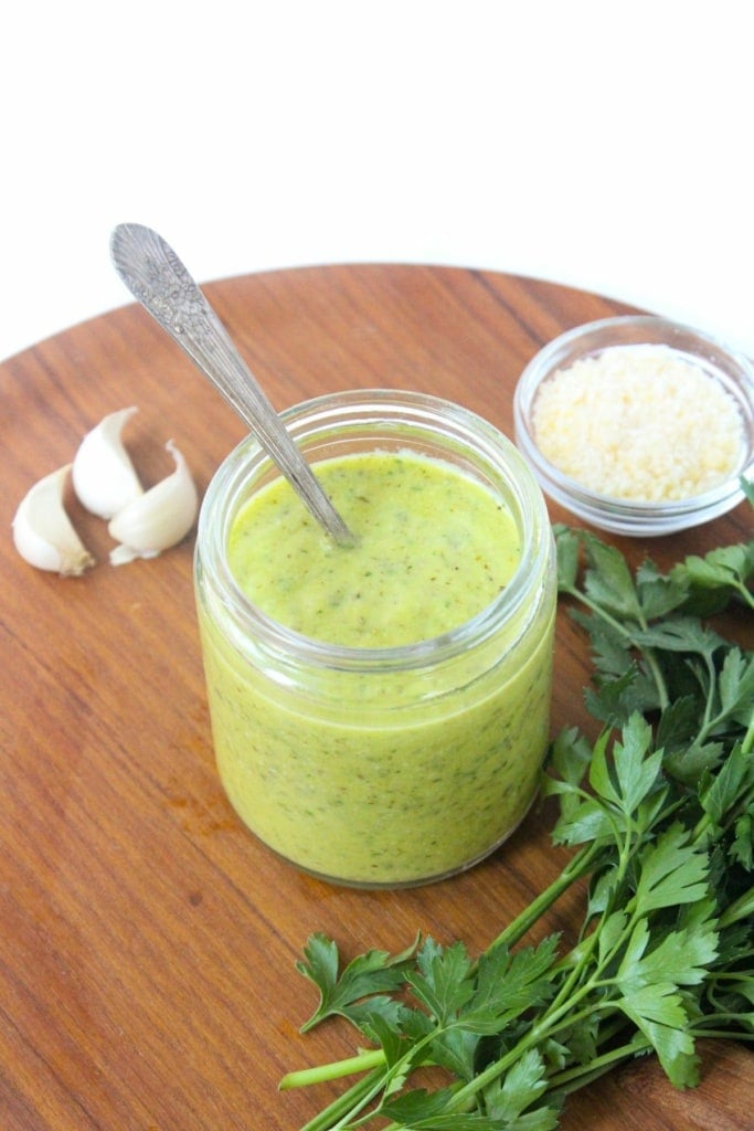 creamy Italian dressing in a jar