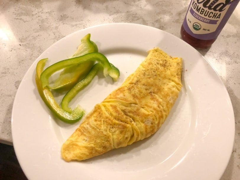 ham and cheese omelette with green pepper