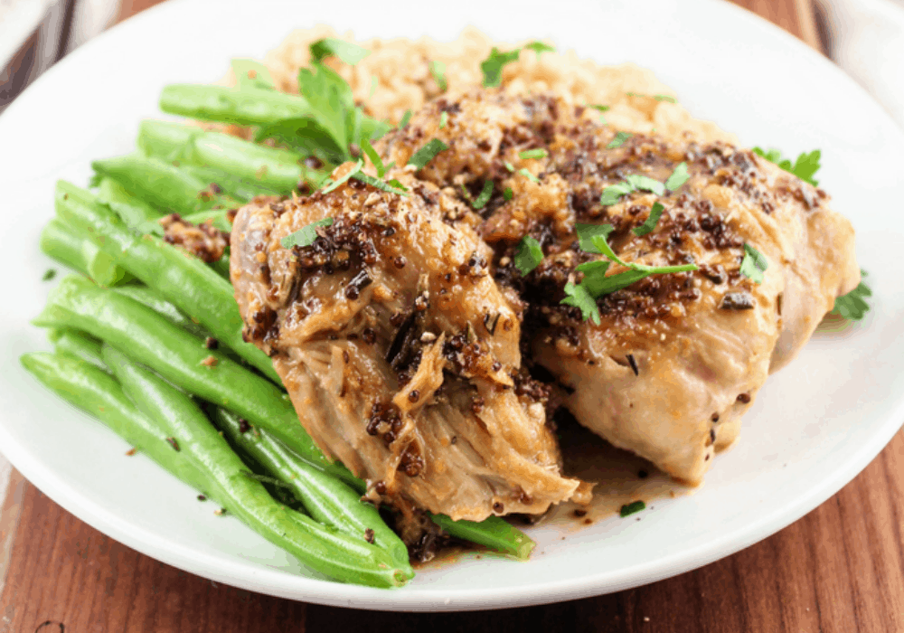 Instant Pot Chicken with Mustard and Maple Sauce