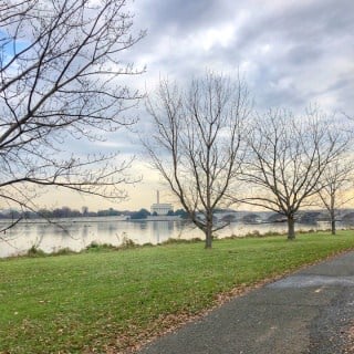 view of DC from mt vernon trail in Arlington