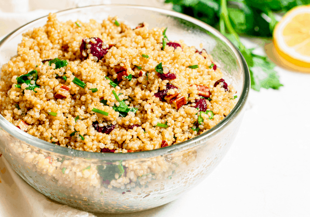 cranberry quinoa salad with pecans