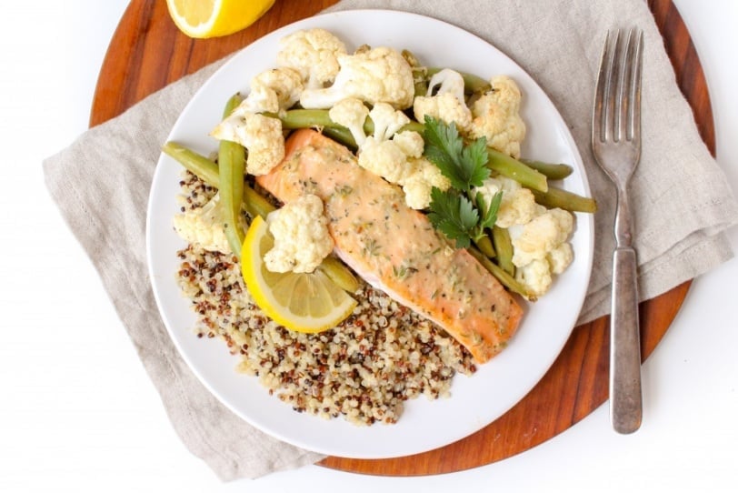 lemon dijon sheet pan salmon dinner