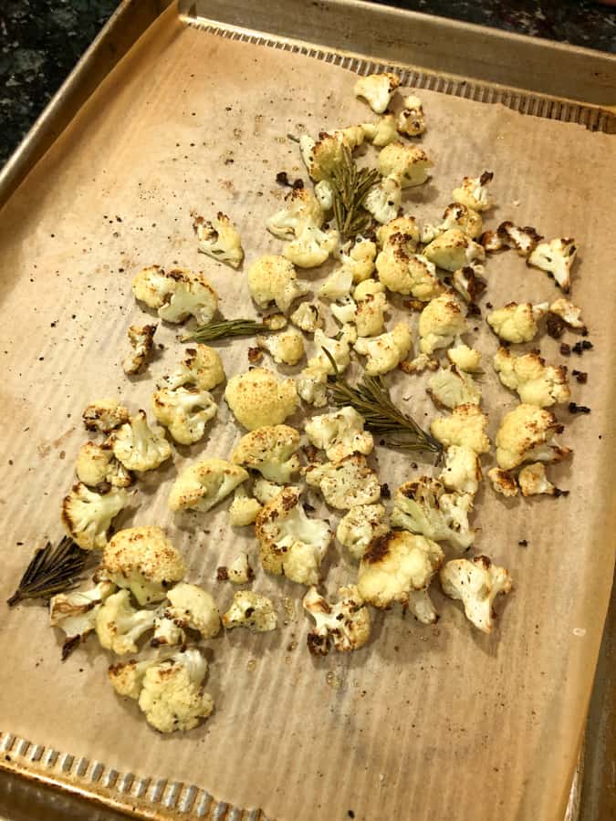 roasted cauliflower with thyme