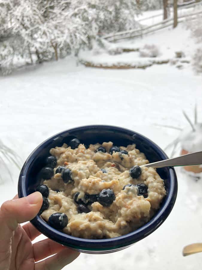high protein oatmeal with eggs stirred in