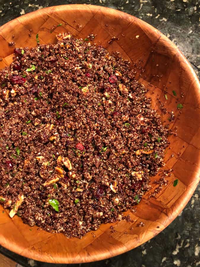 vegan cranberry quinoa salad