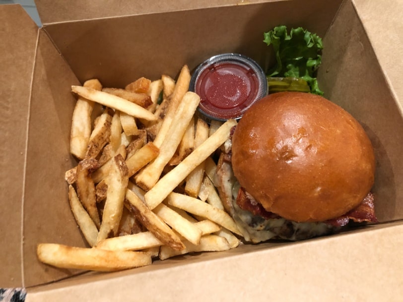 burger and fries takeout from sewickley tavern