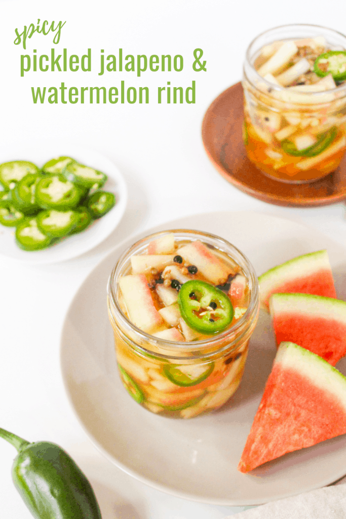 spicy pickled jalapeno and watermelon rind
