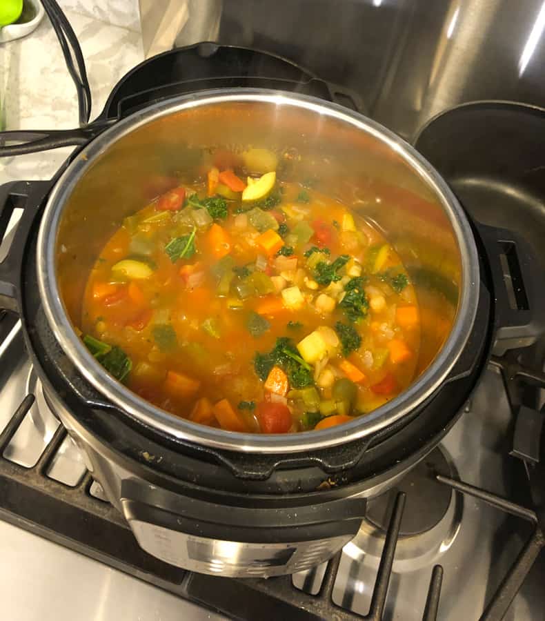 making vegetable soup